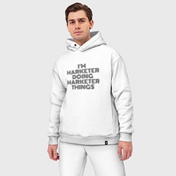 Мужской костюм оверсайз Im doing marketer things, цвет: белый — фото 2