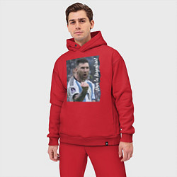 Мужской костюм оверсайз Viva la Argentina - Lionel Messi - world champion, цвет: красный — фото 2