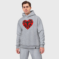 Мужской костюм оверсайз Связанное сердце бдсм, цвет: меланж — фото 2