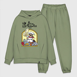 Мужской костюм оверсайз Повар: приятного аппетита, цвет: авокадо