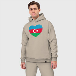Мужской костюм оверсайз Сердце Азербайджана, цвет: миндальный — фото 2