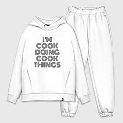 Мужской костюм оверсайз Im doing cook things, цвет: белый