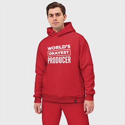 Мужской костюм оверсайз Worlds okayest producer, цвет: красный — фото 2