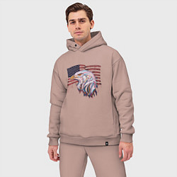 Мужской костюм оверсайз American eagle, цвет: пыльно-розовый — фото 2