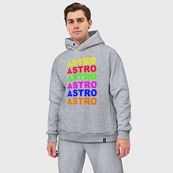 Мужской костюм оверсайз Astro color logo, цвет: меланж — фото 2
