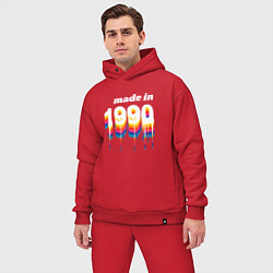 Мужской костюм оверсайз Made in 1990 liquid art, цвет: красный — фото 2