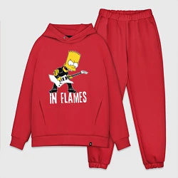 Мужской костюм оверсайз In Flames Барт Симпсон рокер, цвет: красный