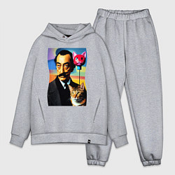 Мужской костюм оверсайз Salvador Dali and cat, цвет: меланж