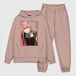 Мужской костюм оверсайз Zero Two anime girl, цвет: пыльно-розовый