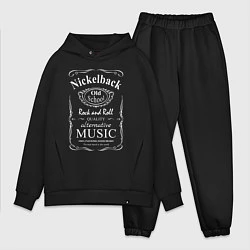 Мужской костюм оверсайз Nickelback в стиле Jack Daniels, цвет: черный