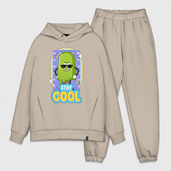 Мужской костюм оверсайз Stay cool, цвет: миндальный