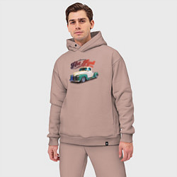Мужской костюм оверсайз Американский пикап Chevrolet Thriftmaster, цвет: пыльно-розовый — фото 2