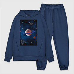 Мужской костюм оверсайз Космос, вселенная, цвет: тёмно-синий