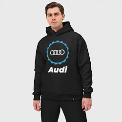 Мужской костюм оверсайз Audi в стиле Top Gear, цвет: черный — фото 2
