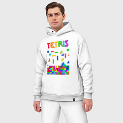 Мужской костюм оверсайз Фильм Тетрис логотип, цвет: белый — фото 2