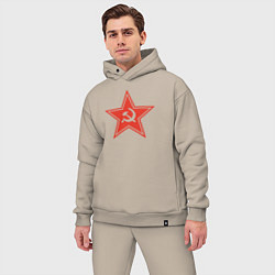 Мужской костюм оверсайз USSR star, цвет: миндальный — фото 2