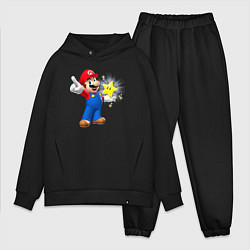 Мужской костюм оверсайз Марио держит звезду, цвет: черный