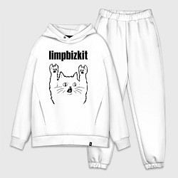 Мужской костюм оверсайз Limp Bizkit - rock cat, цвет: белый