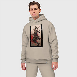 Мужской костюм оверсайз Девушка самурай японский стиль, цвет: миндальный — фото 2