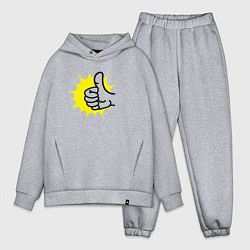 Мужской костюм оверсайз Палец вверх, цвет: меланж