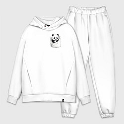 Мужской костюм оверсайз Панда в кармане, цвет: белый