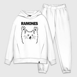 Мужской костюм оверсайз Ramones - rock cat, цвет: белый