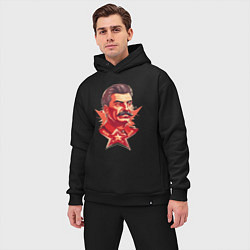 Мужской костюм оверсайз Граффити Сталин, цвет: черный — фото 2