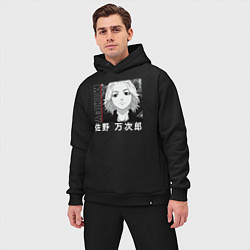 Мужской костюм оверсайз Манджиро Сано аниме, цвет: черный — фото 2