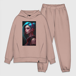 Мужской костюм оверсайз Jinx art Arcane League of Legends, цвет: пыльно-розовый