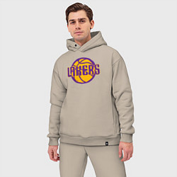 Мужской костюм оверсайз Lakers ball, цвет: миндальный — фото 2
