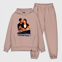 Мужской костюм оверсайз Титаник Ретро Дизайн, цвет: пыльно-розовый