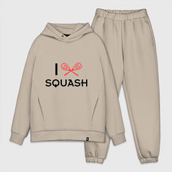 Мужской костюм оверсайз I Love Squash, цвет: миндальный