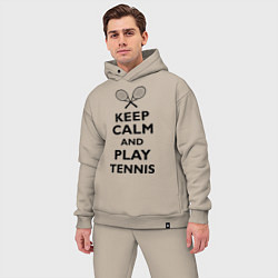 Мужской костюм оверсайз Keep Calm & Play tennis, цвет: миндальный — фото 2
