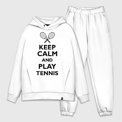 Мужской костюм оверсайз Keep Calm & Play tennis, цвет: белый
