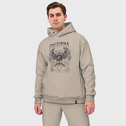 Мужской костюм оверсайз Орел геральдика, цвет: миндальный — фото 2