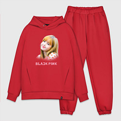 Мужской костюм оверсайз Lisa Blackpink, цвет: красный