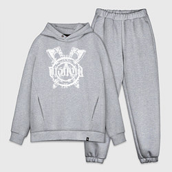 Мужской костюм оверсайз Логотип Distraid - Викинг, цвет: меланж