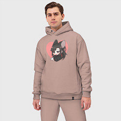 Мужской костюм оверсайз Wei Wuxian heart, цвет: пыльно-розовый — фото 2