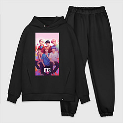 Мужской костюм оверсайз BTS art anime style, цвет: черный
