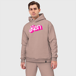 Мужской костюм оверсайз Логотип розовый Кен, цвет: пыльно-розовый — фото 2