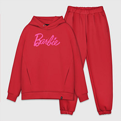 Мужской костюм оверсайз Блестящий логотип Барби, цвет: красный