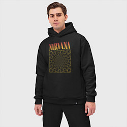 Мужской костюм оверсайз Nirvana лого, цвет: черный — фото 2