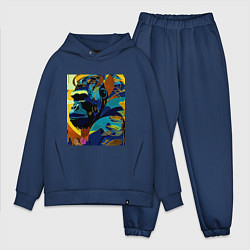 Мужской костюм оверсайз Лесная горилла, цвет: тёмно-синий