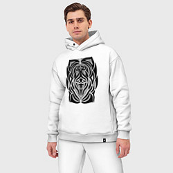Мужской костюм оверсайз Tribal Abstract Mask, цвет: белый — фото 2