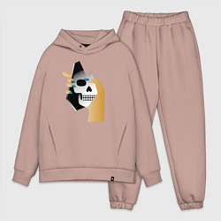 Мужской костюм оверсайз Отражение черепа