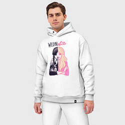 Мужской костюм оверсайз Уэнсдей и Барби - сплит, цвет: белый — фото 2