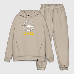 Мужской костюм оверсайз Opel sport auto, цвет: миндальный