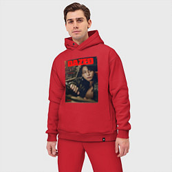 Мужской костюм оверсайз BTS JungKook на обложке, цвет: красный — фото 2