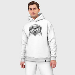 Мужской костюм оверсайз Гордый медоед, цвет: белый — фото 2