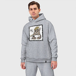 Мужской костюм оверсайз Тоторо малыш, цвет: меланж — фото 2